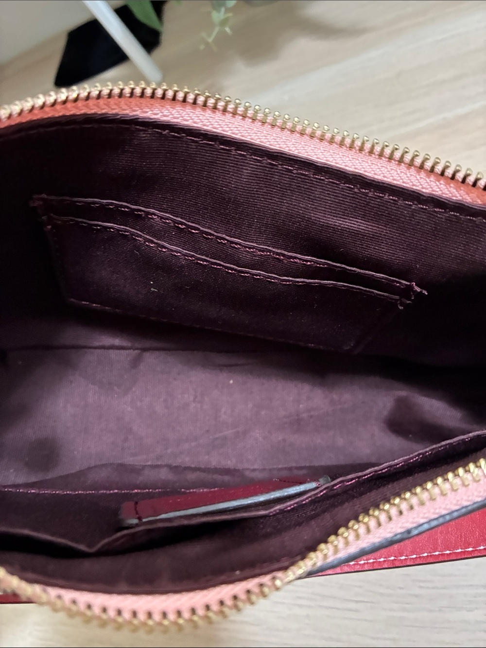 Coach Pink Cherry-Print Leather Shoulder Bag with Red Trim - Picture 3 of 6